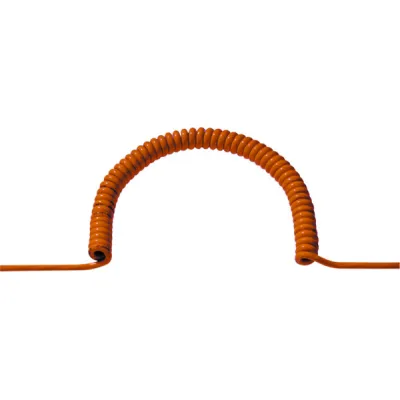 Bachmann Spiralkabel 684.880 H07BQ-F 3G1,5mm² | Wendelleitung 2,5m | PUR | 3-adrig | mit Schutzleiter | orange