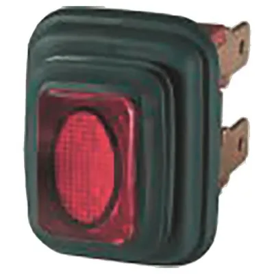 BACHMANN Einbau-Wippenschalter 924.188 Serie 3658 | 2-polig Ausschalter | 16A 250V | IP65 | beleuchtet | rot/schwarz