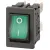Bild: Bachmann Einbau-Wippenschalter 924.186 Serie 3634 | 2-polig | beleuchtet | 10A 250V | Flachstecker | schwarz/grün