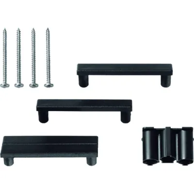 Bachmann Montagezubehörset STEP 375.502 | Steckdosenleiste Zubehör | 4 Schrauben | Verbindungs- & Endabdeckung | 1 Stück