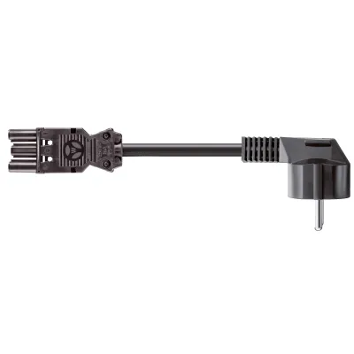 Bachmann Gerätezuleitung 375.003 | Anschlusskabel H05VV-F 3G1,5 | Schuko Stecker auf GST18 | 3m | 16A 250V | schwarz