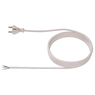 Bachmann Schuko-Zuleitung 311.273 | Stromkabel H03VV-F 3G0,75 mm² | 1,5 m | Schutzkontaktstecker CEE 7/4 | PVC | weiß
