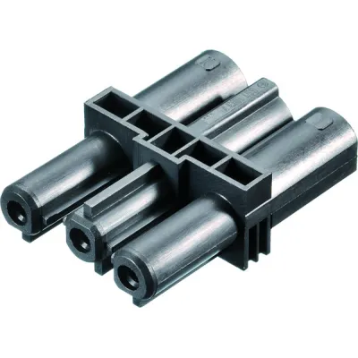 Bachmann Zwischenkupplung 375.500 | GST18 Stecker/Buchse | 3-polig | 230V 20A | Polyamid | ohne Verriegelung | schwarz