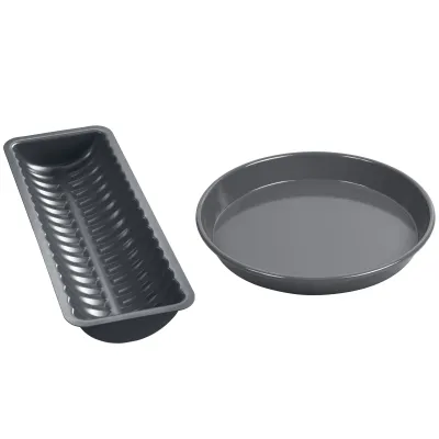 ORIGINAL KAISER Backblech La Forme Plus | Ø 30 cm rund | Emaille antihaft | schnittfest | hoher Rand | Schwarz