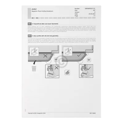 Backofen Außenscheibe für Ofen Bosch Siemens 20007534 Schwarz 60cm PA6.6 Profile