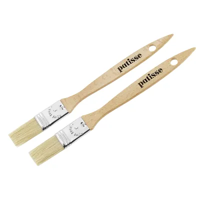 my basics Backpinsel-Set 2-teilig | 22 cm | Naturborsten Holzgriff | Küchenpinsel zum Backen & Braten