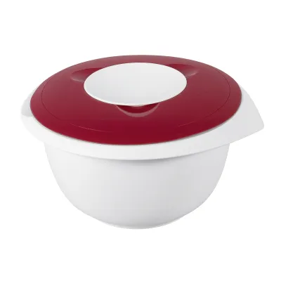 Westmark Rührschüssel 2,5 l mit Deckel | Kunststoff | Spritzschutz | BPA-frei | spülmaschinengeeignet | rot
