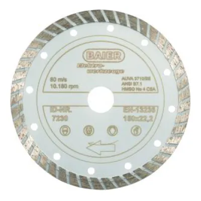 Baier Diamant-Trennscheibe 7230 | 150 x 22,2 mm Turbo | Beton, Ziegel, Poroton, Kalksandstein | gesintert | Allround