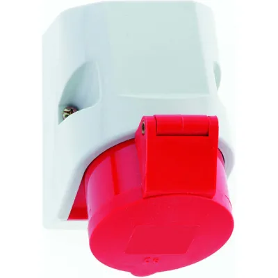 Bals Wandsteckdose Quick-Connect 11906 | CEE 16A 5-polig 400V 6h IP44 Aufputz | 100x75mm | schraublose Klemme | rot