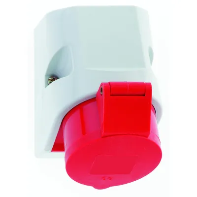 Bals Wandsteckdose Quick-Connect 11906 | CEE 16A 5-polig 400V 6h IP44 Aufputz | 100x75mm | schraublose Klemme | rot