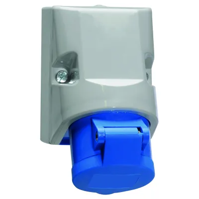 BALS Wandsteckdose 11930 | CEE 16A 3-polig Quick-Connect | Aufputz IP44 | 230V 6h | schraublose Klemme | blau