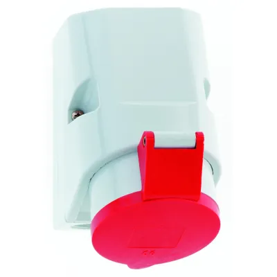 Bals Wandsteckdose 11962 | CEE-Steckdose 5-polig 32A 400V 6h | Quick Connect | IP44 | Aufputz | Kunststoff | rot