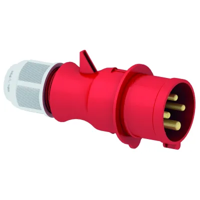 Bals CEE-Stecker 21005-TLS | 16A 4-polig | 400V 6h | IP44 | Multi-Grip Verschraubung | Schraubklemme | Kunststoff | rot