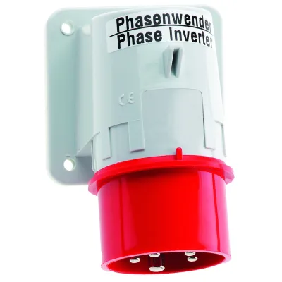 Bals 2602 CEE-Aufbaugerätestecker Phasenwender 16A 5-polig 400V 6h IP44 | Schraubklemme | abgewinkelt | rot RAL3000