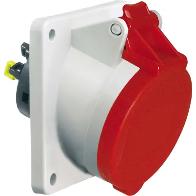 Bals Anbausteckdose 12768 | CEE 32A 5-polig 400V 6h | Quick-Connect | abgewinkelt | IP44 | Kunststoff | rot