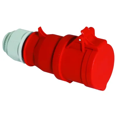 Bals CEE-Kupplung 3148 | 32A 5-polig 400V 6h | Quick-Connect | IP44 | schraublose Klemme | Multi-Grip | Kunststoff | rot