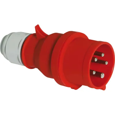 Bals CEE Stecker 2136 | Quick-Connect | 16A 5-polig | 400V 6h | IP44 | schraublose Klemme | Multi-Grip | rot