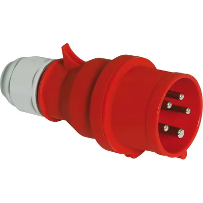 Bals CEE-Stecker 2148 | 32A 5-polig 400V 6h | Quick-Connect | IP44 | schraublose Klemme | Multi-Grip | Kunststoff | rot