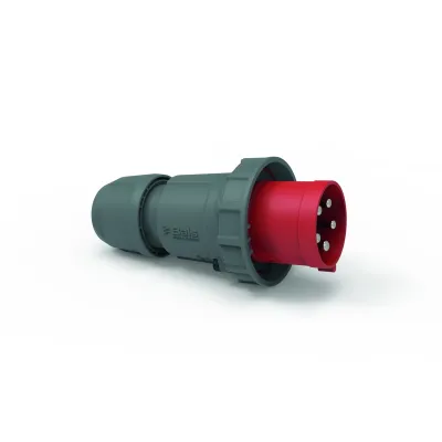 Bals CEE-Stecker 2199 | 5-polig 125A | IP67 | 400V 6h | Multi-Grip Verschraubung | Schraubklemme | Kunststoff | Rot