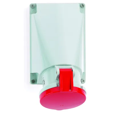 Bals CEE-Wandsteckdose 1124 | 63A 5-polig 400V 6h IP44 Aufputz | Schraubklemme | Kunststoff | rot/grau