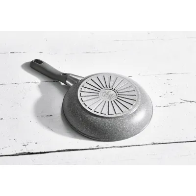 BALLARINI Bratpfanne Murano 750029260 | Induktionspfanne 20 cm | 5-Lagen-Antihaft | Aluminium | Granit-Look Grau
