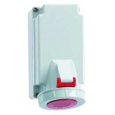 Bals Wandsteckdose 110094 | CEE-Steckdose 16A 5p 400V 6h | IP67 | Aufputz | schraublose Klemme | Polycarbonat | rot