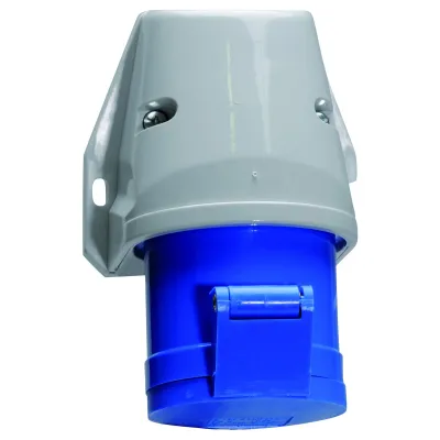 Bals Wandsteckdose 11651 | CEE 32A 3-polig 230V 6h IP44 Aufputz | Schraubklemmen | Kunststoff | Messingkontakte | blau