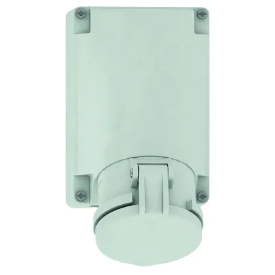 BALS Wandsteckdose 11889 | CEE 5-polig 63A 1h >50V | IP44 | Aufputz | Schraubklemme | Kunststoff | grau RAL7035