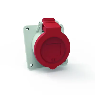 Bals CEE-Anbausteckdose 127571 | 16A 5-polig 400V 6h | schraublose Klemme | IP54 | abgewinkelt | Kunststoff | rot