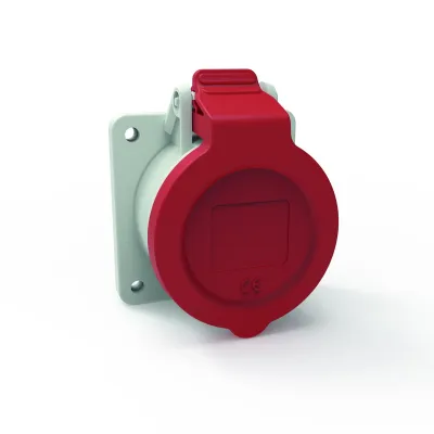 Bals CEE Anbausteckdose 1320011 | 16A 5-polig 400V 6h | IP54 | Quick-Connect | gerade | Polyamid | rot