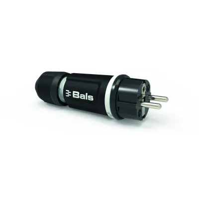 Bals Schutzkontaktstecker 7371-1 | 16A 250V IP54 | 3-polig | Schraubklemme | schwarz/grau | halogenfrei | Kunststoff