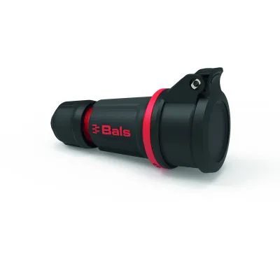 Bals Schutzkontakt-Kupplung 7489-1 | 16A 3-polig Typ F | 250V IP54 | Polyamid | MULTI-GRIP | schwarz/rot | Outdoor