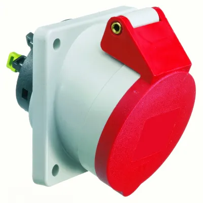 Bals CEE-Anbausteckdose 12741 | Quick-Connect | 16A 5-polig 400V 6h | IP44 | schraublose Klemme | geneigt | Rot RAL3000