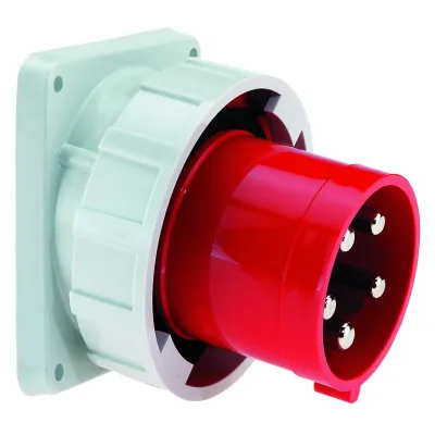 BALS Anbaugerätestecker TE 2744 | CEE-Stecker 5-polig 125A 400V 6h | IP67 | schräg | Schraubklemme | rot RAL 3000