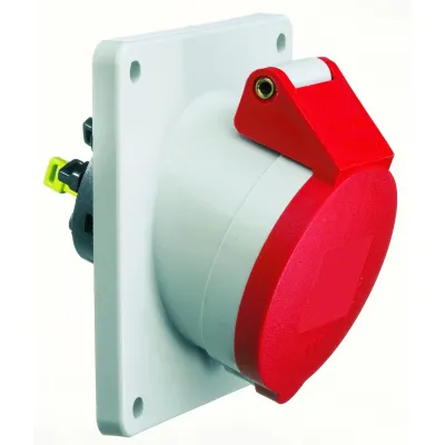 Bals CEE-Anbausteckdose 12801 | 32A 5-polig 400V Quick-Connect geneigt | IP44 | Kunststoff | rot | 6h