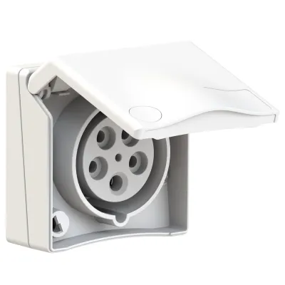 Bals CEE-Anbausteckdose 130011 | 16A 5-polig | 400V 6h | IP44 | Schraubklemme | Kunststoff | gerade | rot RAL3000