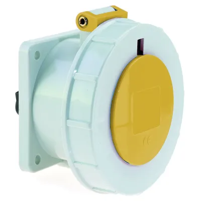 Bals CEE-Anbausteckdose 1371 | 3-polig 16A 110V 4h | IP67 | gerade | Schraubklemme | Kunststoff | gelb RAL1012