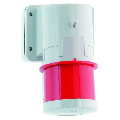 Bals Aufbaugerätestecker 2655 | CEE 5-polig 32A 400V 6h | IP44 Schutzart | Schraubklemme | Kunststoff | rot RAL3000