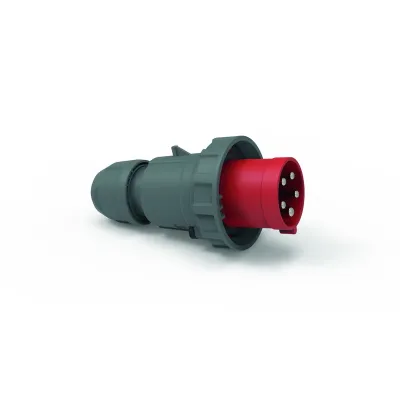 Bals CEE-Stecker 2189 | 5-polig | 63A | 400V 6h | IP67 | gerade | Multi-Grip Verschraubung | Kunststoff | rot
