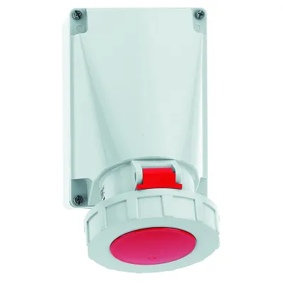 Bals CEE-Wandsteckdose 1112 | 63A 5-polig (3P+N+PE) | 400V 6h | IP67 | Aufputz | Schraubklemme | Kunststoff | rot