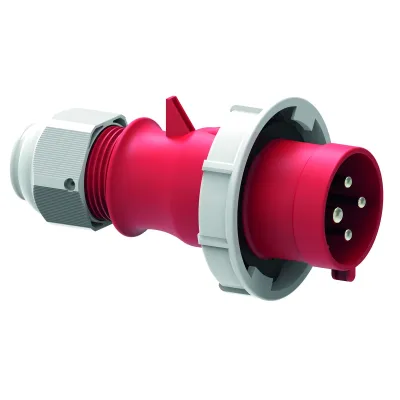 Bals Stecker TLS 210824 | 32A 4-polig | 380-440V | Multi-Grip Verschraubung | IP67 | Schraubklemme | Rot RAL3000