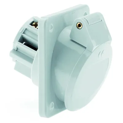 Bals CEE-Anbausteckdose 425 | 2-polig 16A | DC <50V | IP44 | abgewinkelt | Schraubklemme | grau RAL 7035