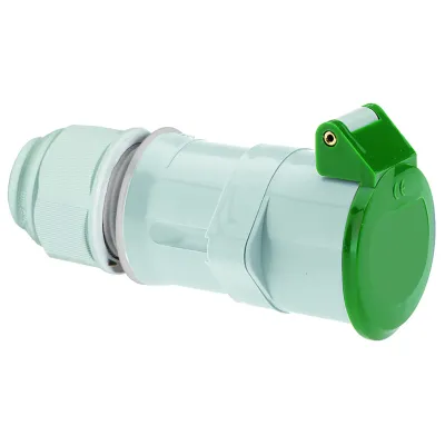 Bals CEE-Kupplung 4532 | 16A 3-polig | IP44 | <50V 400Hz | Schraubklemme | Kunststoff | grün RAL6002