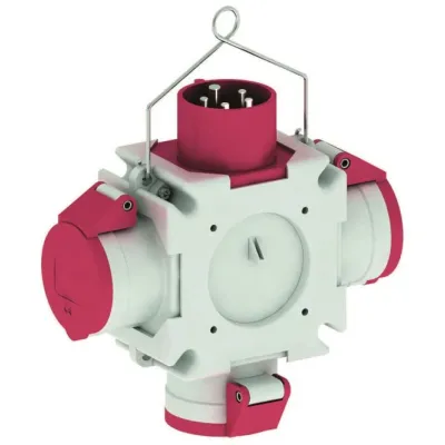 Bals Kreuzverteiler 546 | CEE 3x16A 400V 5p | IP44 | Kunststoffgehäuse schlagfest | Quick-Connect | grau