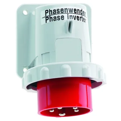 Bals Elektrotech. CEE Phasenwender Stecker 2608 | 32A 5-polig | 400V 6h | IP67 | Schraubklemme | Kunststoff | rot