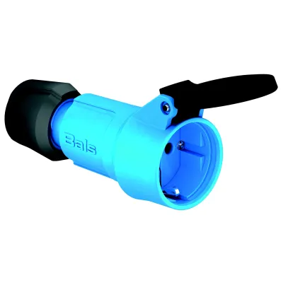 Bals Schutzkontaktkupplung 7486 | Schuko Kupplung Typ F | 16A 250V IP54 | MULTI-GRIP | Polyamid | robust | blau