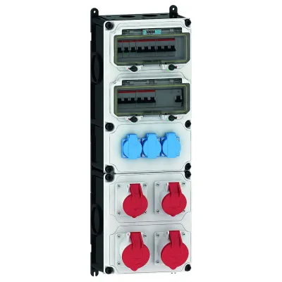 BALS VARIABOX XXL 89142 Steckdosen-Kombi | CEE 2x16A 2x32A 400V | 3x SCHUKO | IP44 | LS | FI | grau