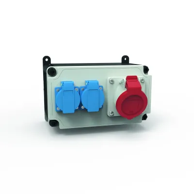 Bals Steckdosen-Kombination VARIABOX-S 89004 | CEE 16A 5p 400V | 2x Schuko 16A | IP44 | Kunststoff | grau | Größe S