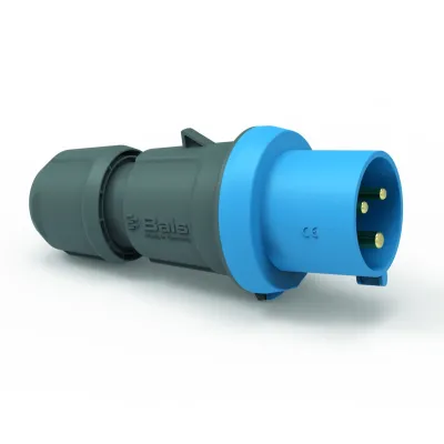 Bals CEE-Stecker 2114 | 32A 3-polig | 230V 6h | IP54 | schraublose Klemme | Kunststoff | gerade | blau RAL5015