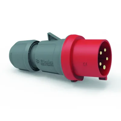 Bals CEE-Stecker 201 | 5-polig 32A 400V IP54 | schraublose Klemme | 6h | Kunststoff | rot RAL 3000
